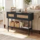Image 3 for Стол-консоль Costway Stockholm Rattan с полкой в прихожую лофт черный