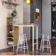 Image 2 for Барный стол со стульями Costway Bistro с держателем винных бокалов натуральный