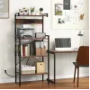 Стеллаж Costway Surette с местом для микроволновки и с двумя розетками в стиле Loft
