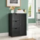 Image 2 for Тумба-комод напольная Costway Bali Bamboo на 3 ящика и дверцу черная
