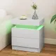 Image 7 for Тумба прикроватная Costway GlowNight с LED подсветкой и 2 ящиками белый
