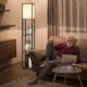 Image 5 for Стеллаж-торшер Costway Lumina Classic Shade 160 с тканевым абажуром на 3 полки лофт, черный