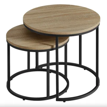 Комплект журнальных столиков Leobert Oreo круглый сонома