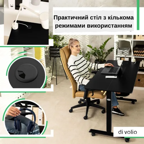 Просторная столешница с кабельным проходом Просторная столешница с кабельным проходом