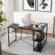 Image 5 for Комп'ютерний стіл Costway Adler L-подібний з полицями в стилі Loft чорний