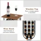 Image 8 for Стеллаж винный Costway Mobile Sommelier на колесиках в форме бокала на 14 бутылок коричневый