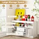 Image 7 for Детский комод Costway Toy Storage Sideboard для игрушек и книг с ящиками и дверцами белый