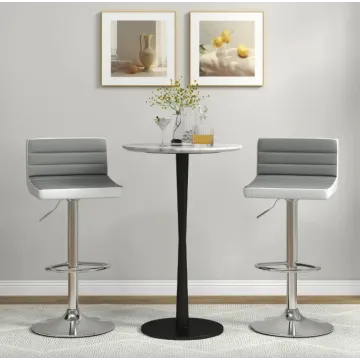 Комплект барных стульев Costway Alisa экокожа серый