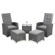Image 10 for Комплект садових меблів Di Volio Fera 2 крісла реклайнери, 2 пуфи та столик, сірий