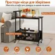 Image 7 for Сервировочный столик-тележка Costway BarCart Roll на колесах 2-ярусный коричневый