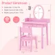 Image 4 for Детский туалетный столик Costway Princess Glow со стулом и розовой LED подсветкой.