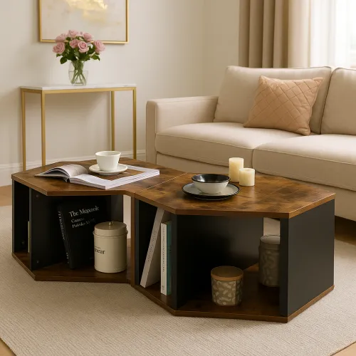 Комплект журнальных столиков Costway Neka шестиугольный