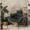 Крісло-кокон ротангове Di Volio Alcamo для відпочинку сірий