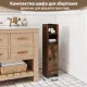 Image 9 for Пенал-шафа для ванни Costway SlimBath Cabinet підлогова з полицями та дверцятами коричневий
