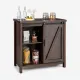 Image 4 for Кухонний комод-буфет Costway Sideboard з амбарними розсувними дверцятами лофт рустик