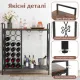 Image 6 for Винна шафа-консоль Costway Vintage Wine Table підлогова з дерев'яною стільницею та полицями лофт, коричневий