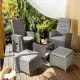 Image 1 for Комплект садових меблів Di Volio Fera 2 крісла реклайнери, 2 пуфи та столик, сірий