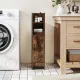 Image 3 for Пенал-шафа для ванни Costway SlimBath Cabinet підлогова з полицями та дверцятами коричневий