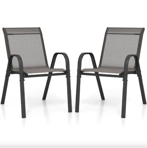 Комплект садовых стульев Costway Patio с подлокотниками серый