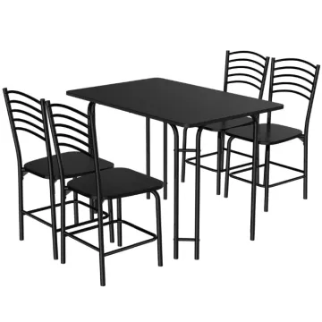 Комплект меблів Costway Katarina стіл і 4 стільці чорний