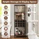 Image 7 for Стеллаж кухонный Costway WineBar для микроволновки и вина лофт коричневый
