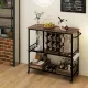 Image 3 for Сервировочный столик-тележка Costway WineCart с винной стойкой и ящиками лофт коричневый