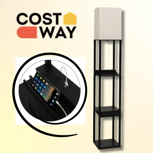 Поєднання полиці, торшера та зарядної станції Поєднання полиці, торшера та зарядної станції