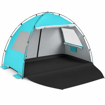 Пляжный тент Pop-Up Costway Family Beach самораскладывающийся от солнца 5-6 местный голубой