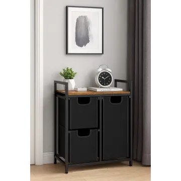 Корзина для белья Costway Nordi 58 л в стиле Loft черный