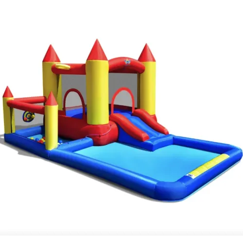Надувной водный центр Costway Happyland с горкой 400см с вентилятором
