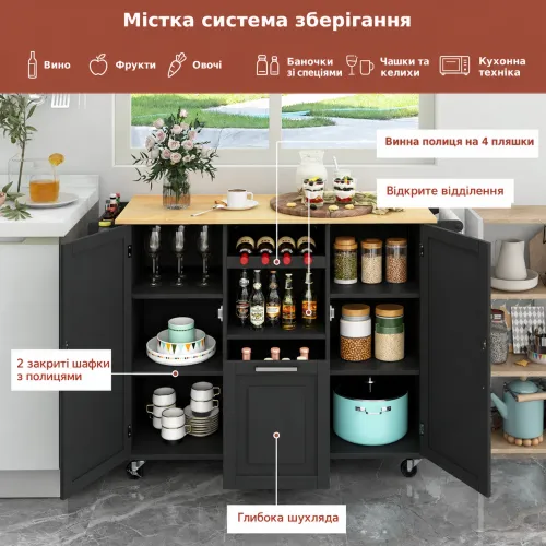 Дві шафки, шухляда та полиці - продумане зберігання без зайвих меблів