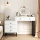 Image 3 for Туалетный столик Costway Vanity с LED подсветкой и 5 ящиками, белый