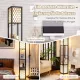 Image 5 for Стеллаж-торшер Costway Lumina Twin Lattice 156 двойной с декоративными абажурами на 2 полки лофт