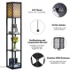 Image 3 for Стелаж-торшер Costway Lumina Solo Lattice 160 з декоративними абажурами на 3 полиці лофт, чорний