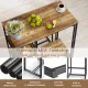 Image 8 for Комплект меблів Costway Brooklyn Counter 3-in-1 барний стіл із полицями та 2 стільцями лофт коричневий