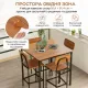 Image 7 for Обеденный барный комплект Costway Karen стол и 4 стула лофт коричневый