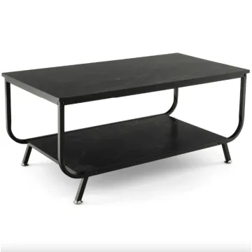 Журнальний стіл Costway Marble двоярусний чорний