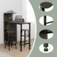 Image 13 for Барный стол со стульями Costway Bistro с держателем винных бокалов коричневый