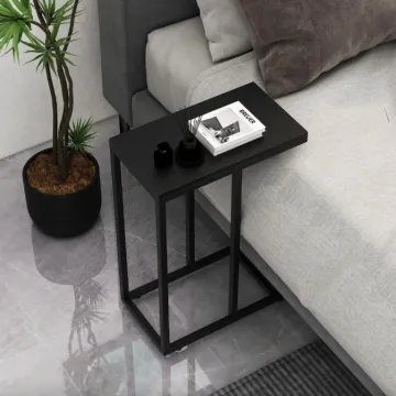 Журнальный столик Costway Vittsjo приставной в стиле Loft черный