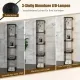 Image 5 for Стелаж-торшер Costway Lumina Dimmer 163 з LED підсвіткою на 4 полиці лофт, коричневий