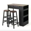 Барний стіл та 2 барні стільці Costway Picmi в стилі Loft