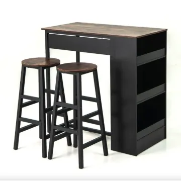 Барный стол и 2 барных стула Costway Picmi в стиле Loft