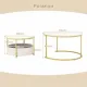 Image 2 for Комплект журнальних столиків Costway Circle Cocktail 2 шт круглі білий мармур