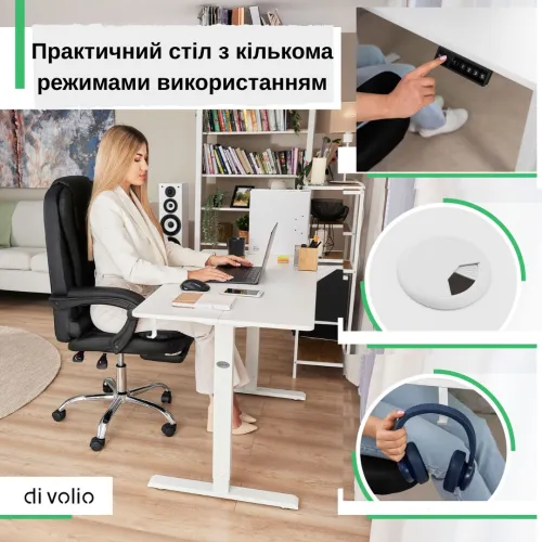 Простора стільниця з кабельним проходом