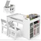 Image 2 for Детский набор Costway Fantastik 3 в 1: стол, 2 стулья, мольберт белый