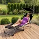 Image 3 for Шезлонг лежак садовый Outtec Lumia раскладной с козырьком черный