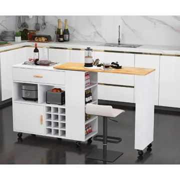 Раскладной столик тумба 2 в 1 Costway Rubber