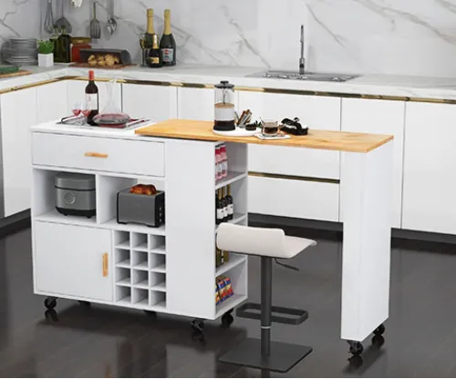 Раскладной столик тумба 2 в 1 Costway Rubber