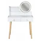 Image 5 for Туалетный столик Jumi Scandi LED подсветка, с ящиками, кожаные ручки, белый