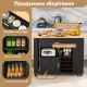 Image 7 for Кухонный остров-трансформер Rubber Costway с выдвижным столом и нишей черный